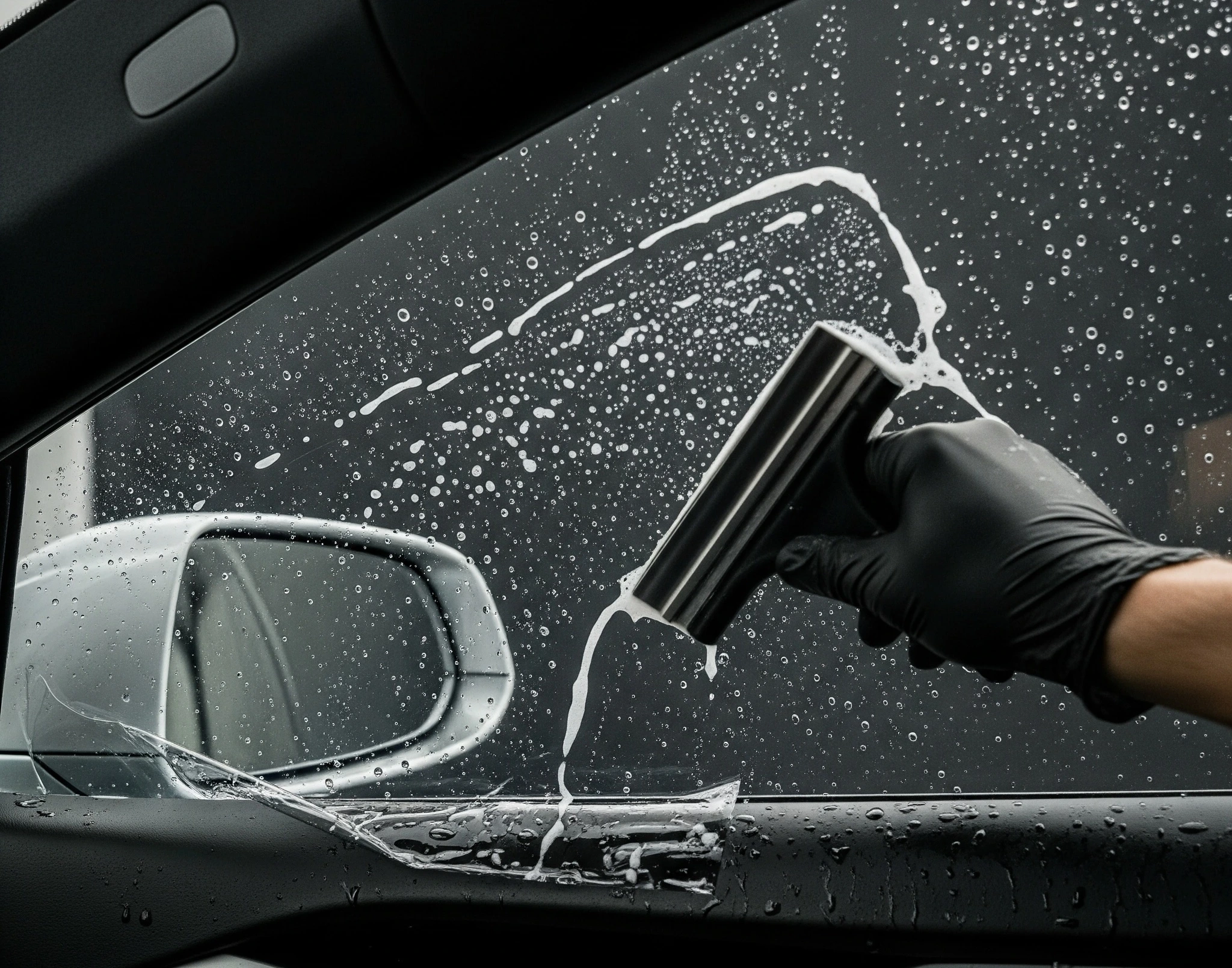 Professional window tinting application